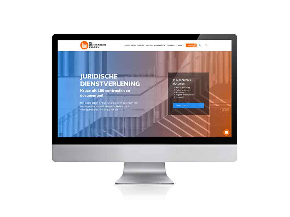 De webdesigners van Qoorts ontwikkelden het nieuwe website design voor De ContractenFabiriek