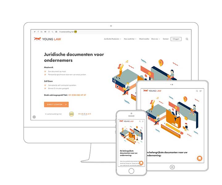 Webdesign Amsterdam - Qoorts ontwikkelde de nieuwe website voor Young Law