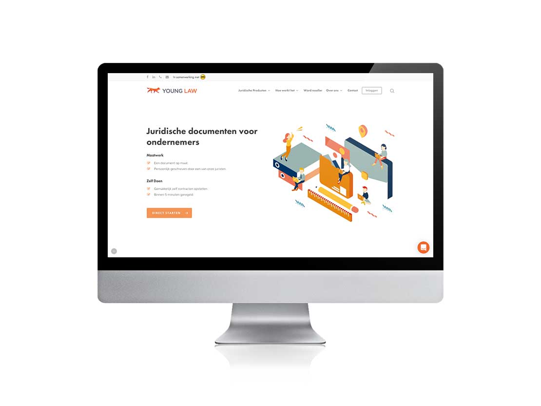 De webdesigners van Qoorts ontwikkelden het nieuwe website design voor Young Law