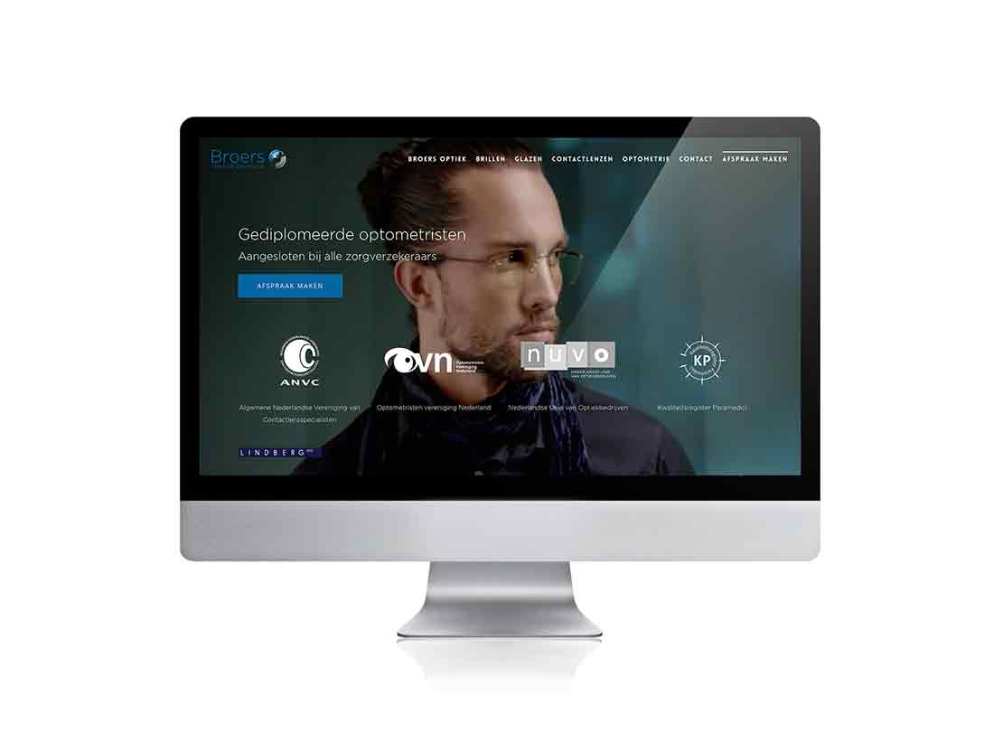 De webdesigners van Qoorts ontwikkelden het nieuwe website design voor Broers Optometrie
