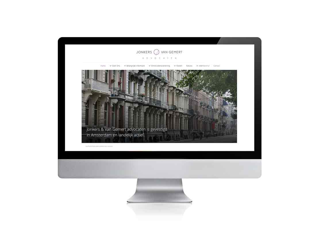 De webdesigners van Qoorts ontwikkelden het nieuwe website design voor Jonkers & Van Gemert