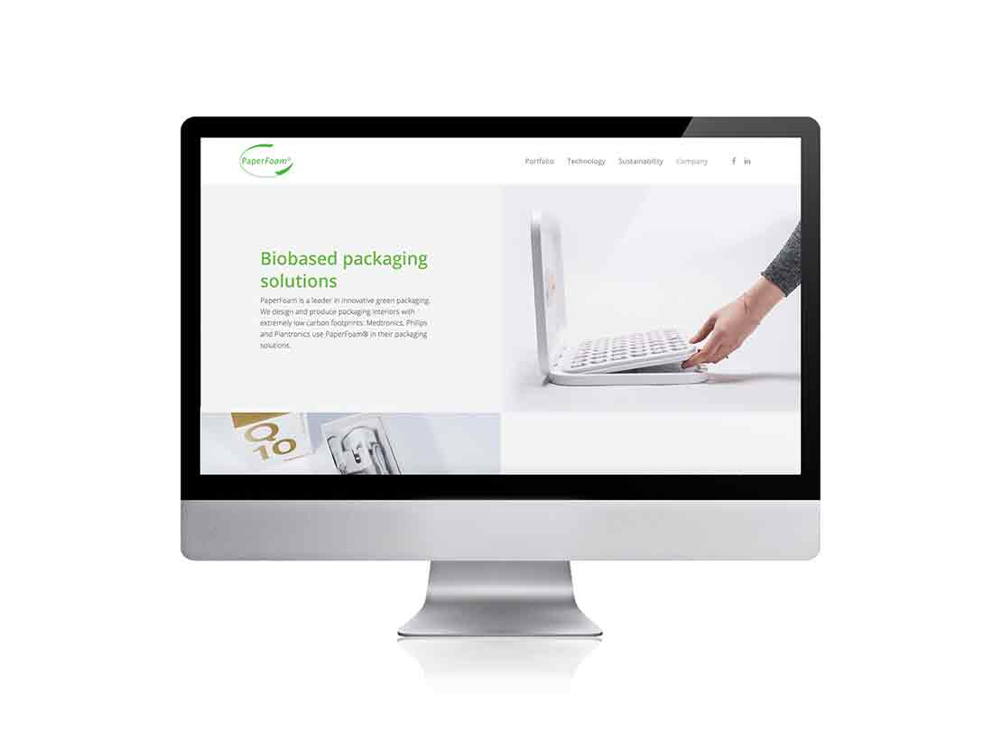 De webdesigners van Qoorts ontwikkelden het nieuwe website design voor PaperFoam