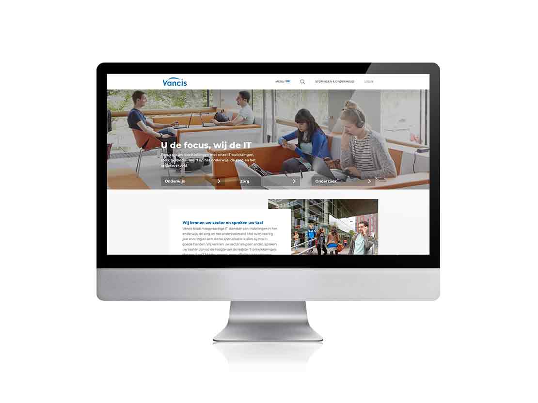 De webdesigners van Qoorts ontwikkelden het nieuwe website design voor Vancis IT