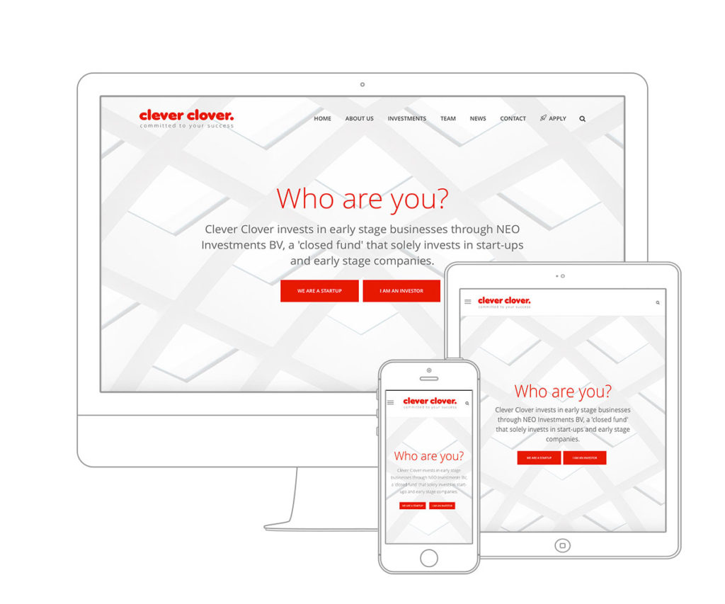 Venture Capitalist CleverClover heeft haar nieuwe website laten maken door Qoorts Webdesign
