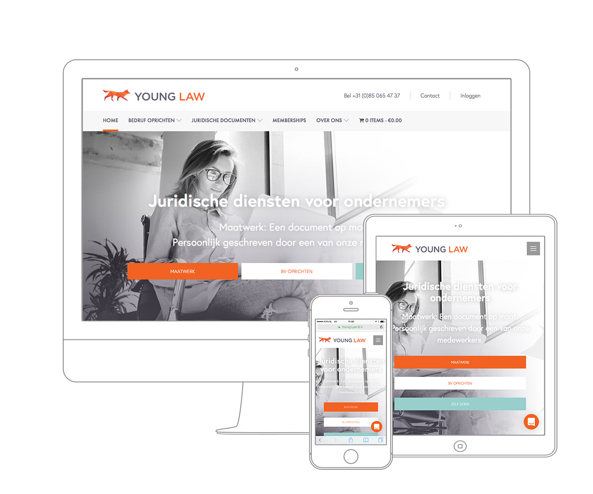 Webdesign Amsterdam - Qoorts ontwikkelde de nieuwe website voor Young Law