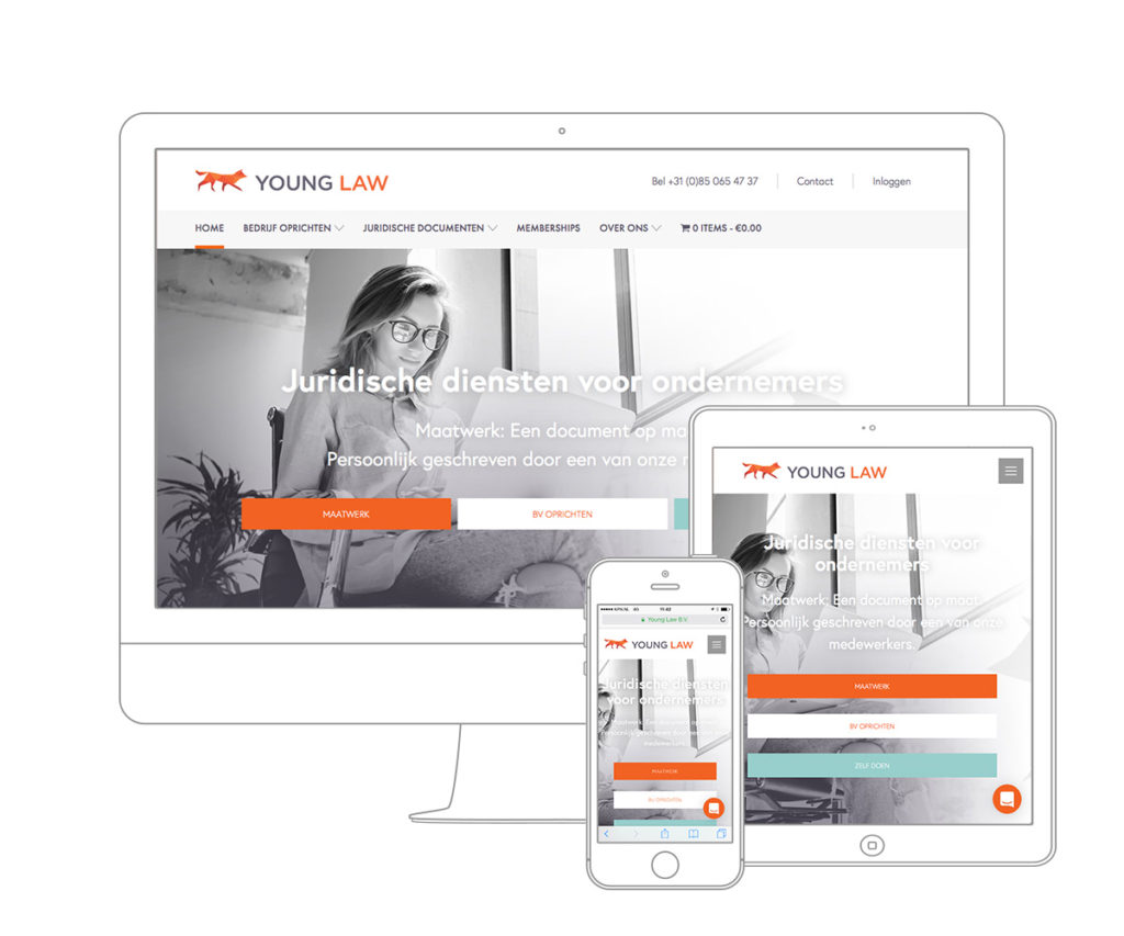 Young Law heeft haar nieuwe website laten maken door Qoorts Webdesign
