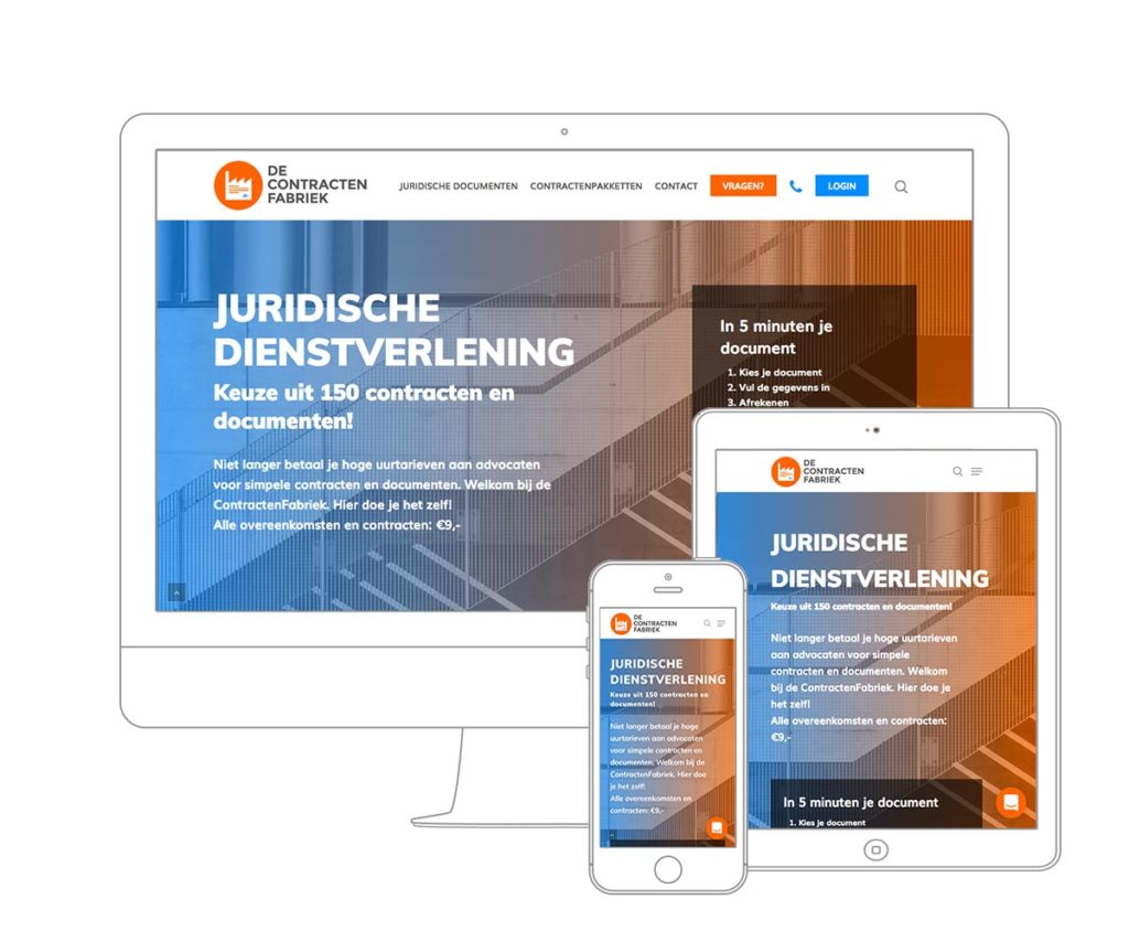 De ContractenFabriek heeft haar nieuwe website laten maken door Qoorts Webdesign
