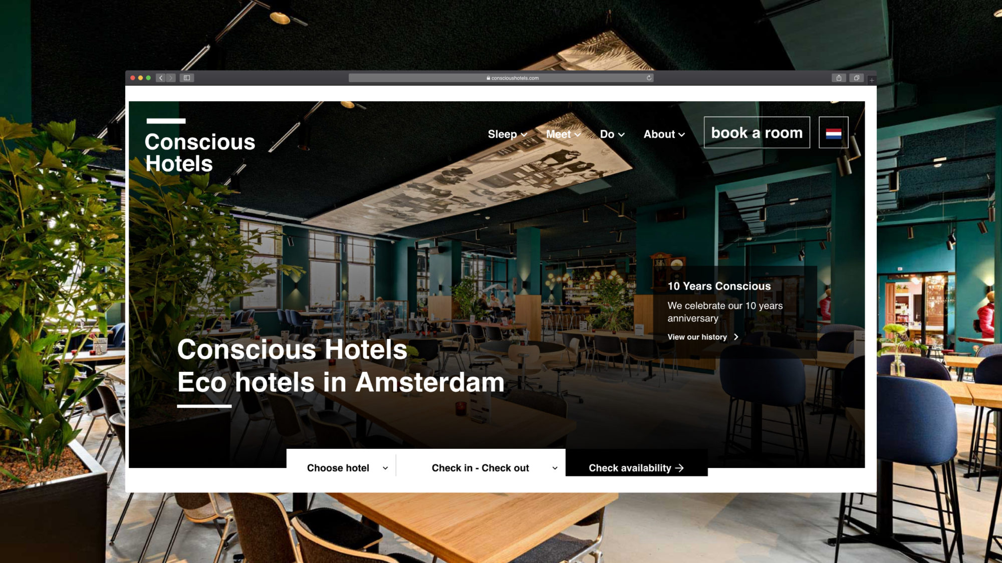 Conscious Hotels webdesign bureau Amsterdam